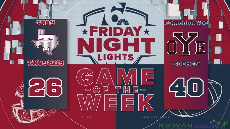 Friday Night Lights Game of the Week | Troy vs. Cameron Yoe — KCEN (Central Texas), Zurich Sports news
